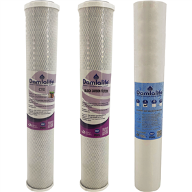 20inç sediment GAC Blok Üçlü Filtre seti 20'' Inç Spun GAC Blok Üçlü Su Arıtma Filtre Seti