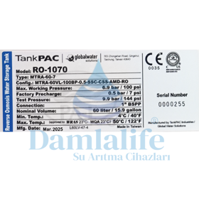 Taiwan Pae 40 L 10.7 Galon Su Arıtma Tank Metal Depo