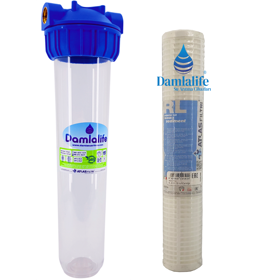 Atlas 20'' Inç Filtre Kabı ve Atlas Yıkanabilir 50 Micron Tortu Filtresi 1